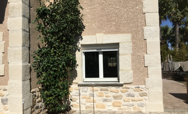 Réalisation d'une façade a la chaux semi pierre et torchi Alès, Lunel, La Façon d'Antoine